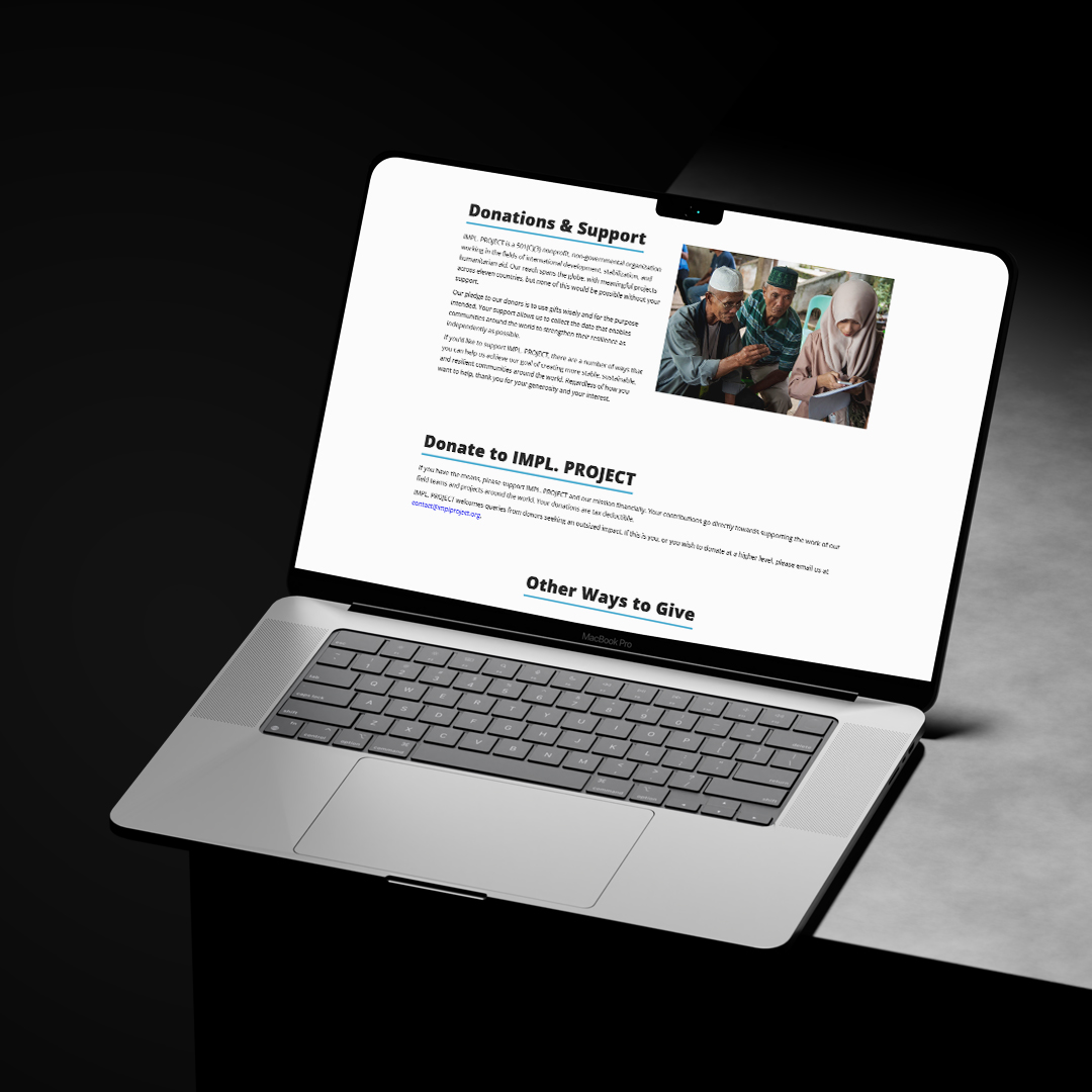 Donate web page displayed on laptop screen