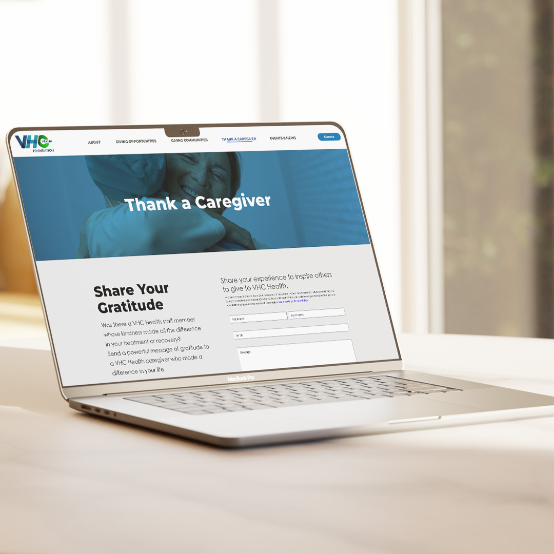 Thank You web page displayed on a laptop screen